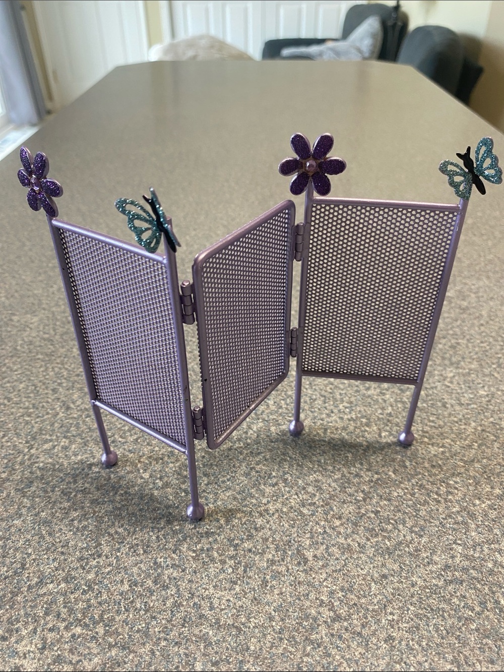 Girls Lavender Butterfly & Flower Jewelry Screen Accessory Earring Organizer